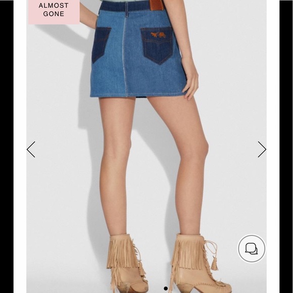 COACH 1941 TONAL DENIM PATCHWORK MINI SKIRT SIZE 4 - Picture 3 of 14